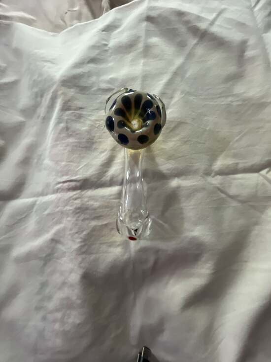 Unbranded Other - Hand Blown Glass Spoon Piece with Polka Dot Pattern